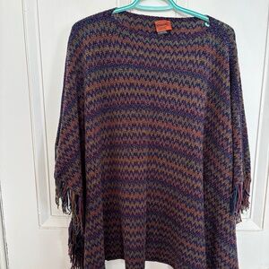 MISSONI VELVET LIKE PONCHO ONE SIZE FITS ALL MADE IN ITALY
